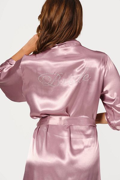 LOYA Mink Bride Satin Dressing Gown