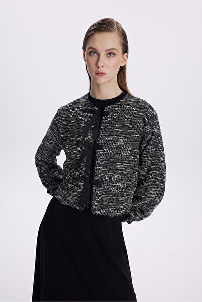 Zühre Black Knitted Textured Combination Set - Tk-1402