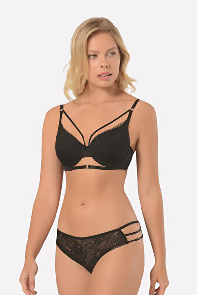 NBB Kadın Siyah Desteksiz Sütyen Takım