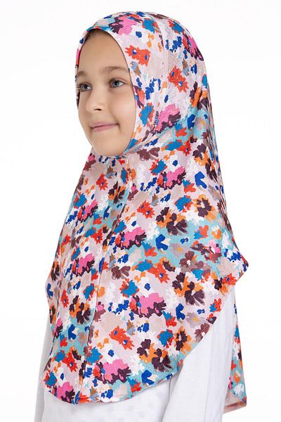 HÜRREM BONE Hijab practic cu model jacquard pentru tineret Baby Blue - 2408_11