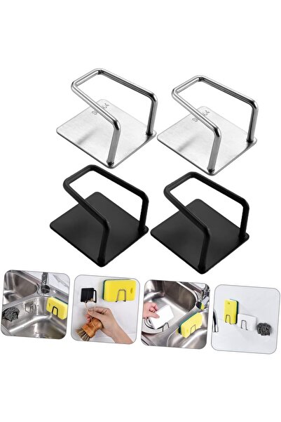 MAİN SHOP 4 bucăți robinet negru cu suport pentru burete Suport pentru burete...