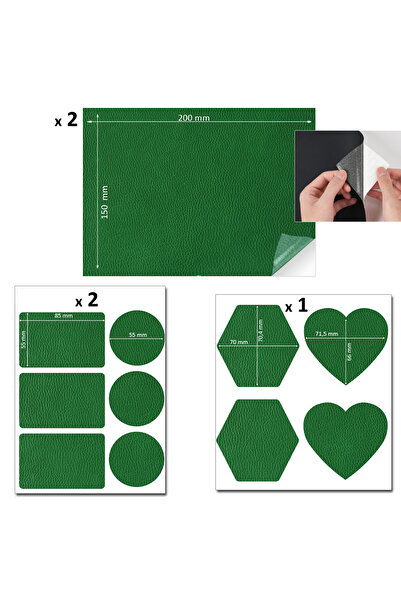 FIXALL ADHESIVE PRODUCTS Yapışkanlı Deri Yaması Tamir Seti. 18 Adet Kaliteli, Yumuşak Düz ve Şekilli Renk Seçenekli