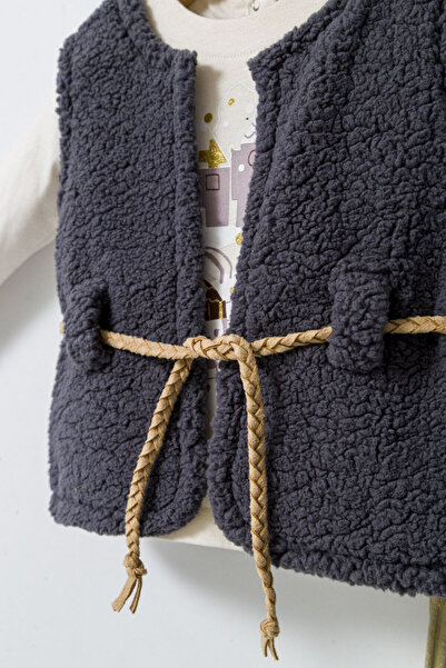 Tongs Baby Set 3 piese: pantaloni, bluzita si vestuta elegantaFun Penguin, Tongs baby Gri