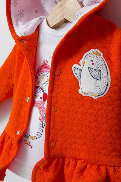 Tongs Baby Set 3 piese: pantaloni, bluzita si hainuta cu gluga elegantaCrazy Penguins, Tongs baby  Galben