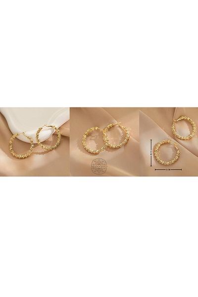 Mach Steel Serrated Hoop Earrings