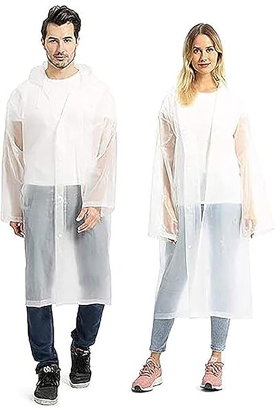 Arabest 1PCS Adult Raincoat Poncho with Hood and Elastic Cord, Reusable Thickened Raincoat