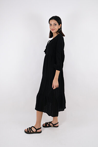 Türkiş Otantik MÜSLİN UZUN MAYA ELBİSE