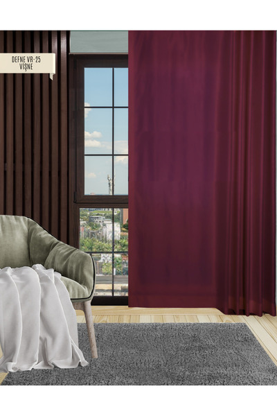 Epay TEK RENK FON PERDE RENKLİ GÜNEŞLİK PERDE TÜL PERDE (PİLESİZ)