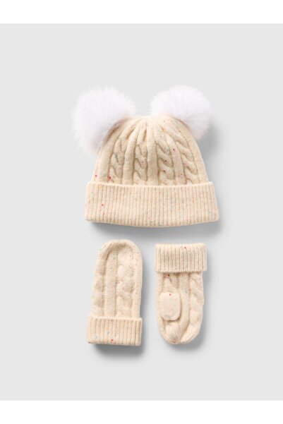 GAP Bebek Bej Cable Örgü Cozy Bere Seti