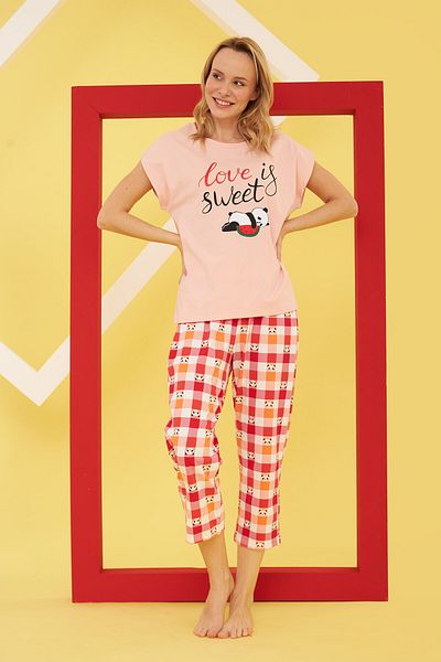 NBB Σετ πιτζάμες Pink Love Is Sweet The Sleeping Panda