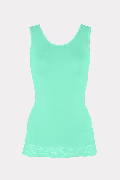 NBB Turquoise Seamless Lace Wide Strap Tank Top