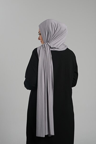 HÜRREM BONE Gray Practical Ready-To-Wear School Shawl Viscose Combed Cotton Shawl with Sponge on the Front 2202_15