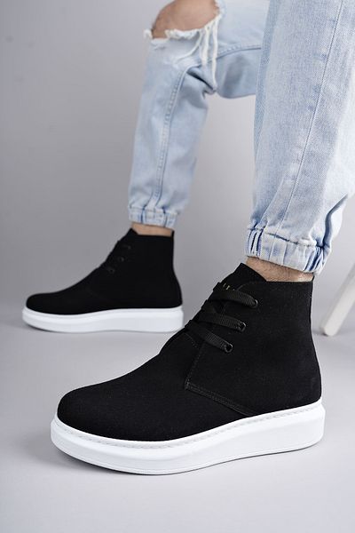 Zerenyus Ανδρικές αθλητικές μπότες OSLO Black Suede - Casual με κορδόνια