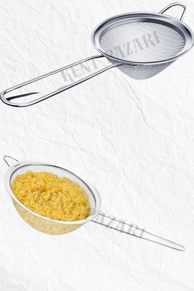 Kent Pazarı Strainer -Stainless Wire Strainer - Tea Strainer 10 cm Milk Strainer Flour Strainer