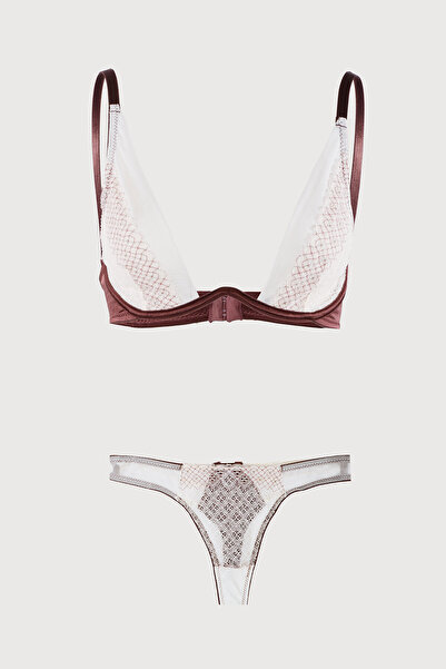 NBB Ekru Kindly Kapsız Sütyen Takım