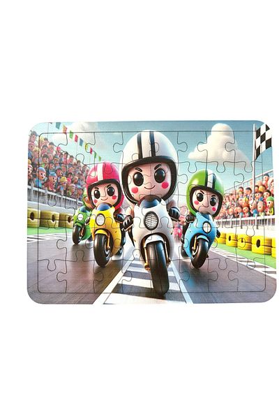 Uçandaire Motorcycle Puzzle 40 Pieces Wooden Puzzle 31X21Cm