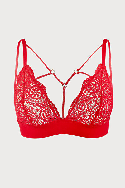 LOYA Kırmızı Alanis Dantelli Üçgen Sütyen