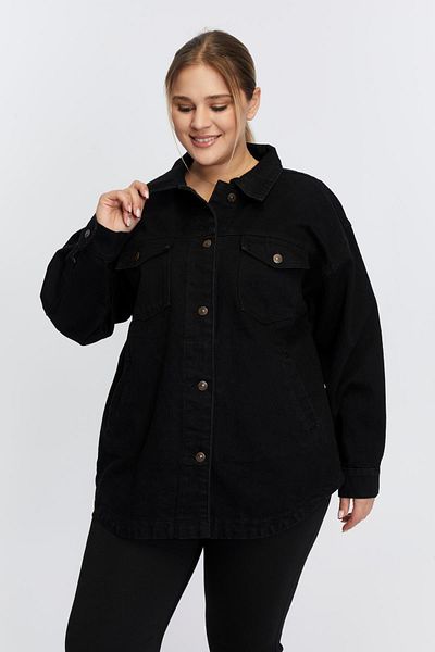 RMG Jachetă neagră de blugi - Plus Size