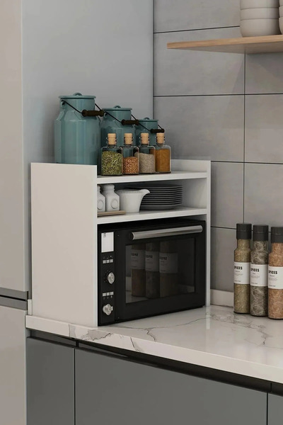 efirli MDF Tezgah Üstü Raf - Fırın, Mikrodalga Organizer Düzenleyici