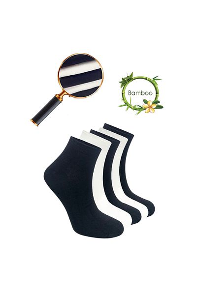 LOOKSOCKS LOOK SOCKS Дамски безшевни бамбукови чорапи до глезена - 5 броя