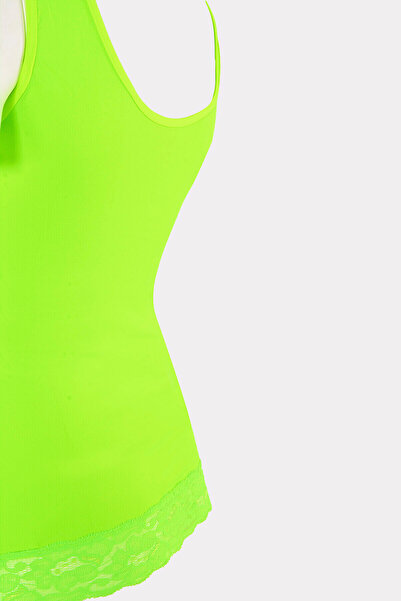 NBB Phosphor Green Seamless Lace Wide Strap Tank Top