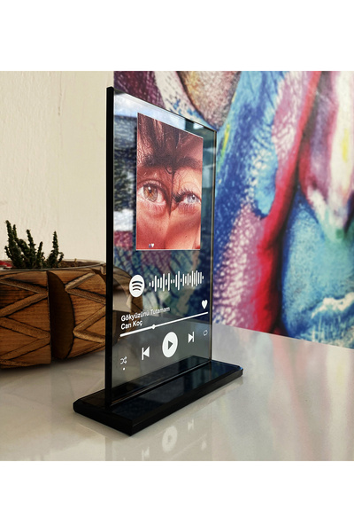 MERTKRİSTAL Spotify Cam Plak, Spotify Barkodlu Kişiye Özel Hediye