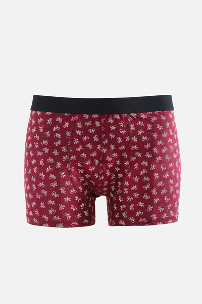 NBB Bordo Bisiklet Desen Erkek Boxer