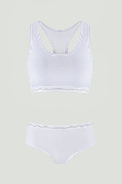 NBB Λευκό Glitter Sports Bustier Σετ σορτς