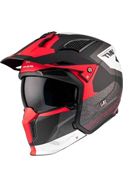 Genel Markalar Streetfighter Sv S Totem Kask Beyaz - Kırmızı - Mat Siyah