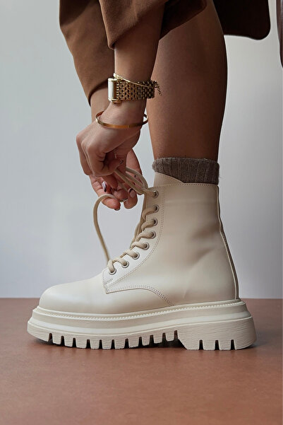 Mupa Shoes Μπεζ Γυναικείες Μπότες