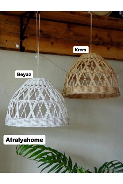 afralya home Bohem Sarkıt Avize Rattan Avize Bambu Hasır Avize Salon Mutfak Özel Üretim Avize(duy Dahil)