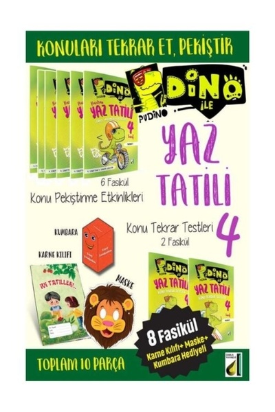 Damla Yayınevi Damla Yayınları 4. Sınıf Dino İle Yaz Tatil Kitabı