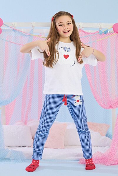 Katamino 3-14 Yaş Kız Çocuk Tomris Yarım Kollu Pijama Takım Lacivert