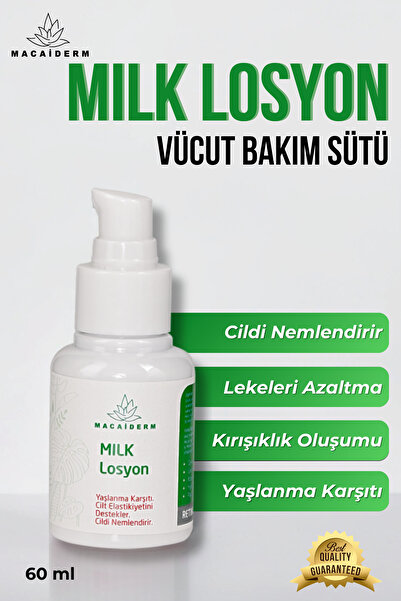 Macaiderm Vücut Bakım Sütü, Yaşlanma Karşıtı, Paçuli Yağlı Milk Losyon 60 ml