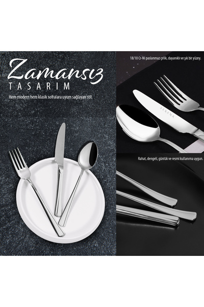 Serenk Paris Stainless Steel Cutlery Set 18 Pieces