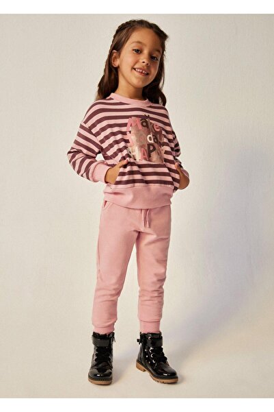 MAYORAL بدلة رياضية مخططة للفتيات بعمر 2-9 سنوات مسحوق