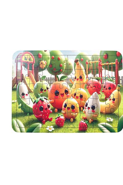 Uçandaire Fruits in the Park Puzzle 40 Pieces Wooden Puzzle 31X21Cm