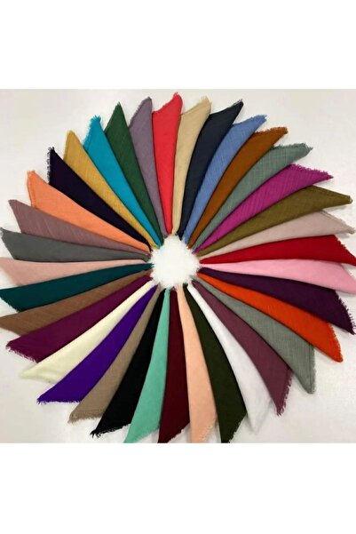 KONULGA Flamlı Eşarp Flamlı Yazma 50li Paket Hediyelik Dağıtmalık Keten Yazma...