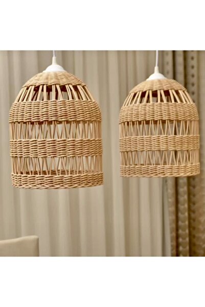 afralya home Bambu, Rattan, Hasır Avize, Trend Modern Natural Avize 30x40 (adet Fiyatı)