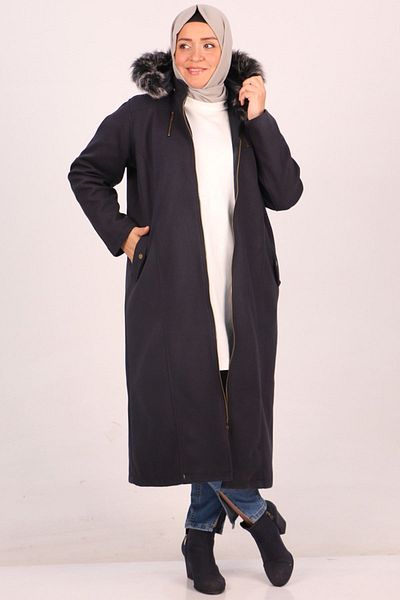 Eslina 33078 Παλτό με φερμουάρ-Μπλε Navy