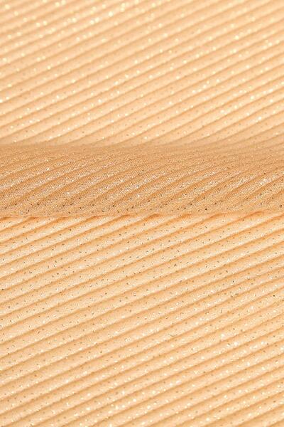 Kumaş Deposu Violet Plain Pleated Gold Glitter Tulle