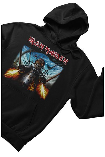 Fuddy Moda Φούτερ με κουκούλα με κουκούλα με στάμπα Iron Maiden Unisex Skull