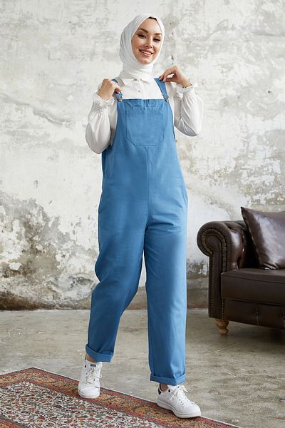 InStyle Salopet cu curele Lindy - Albastru