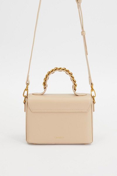 Levidor 930245   Model Brown Color Chain Embroidered Handbag
