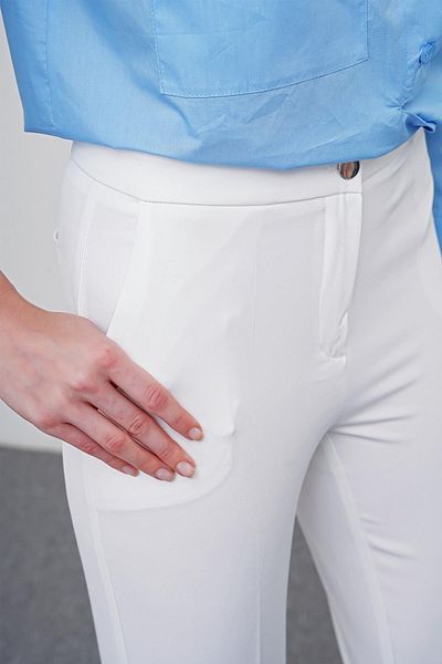 Zühre Παντελόνι από ύφασμα Skinny Leg Ecru P-0024