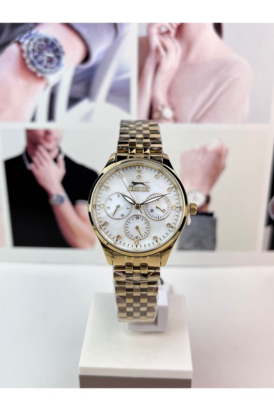 Slazenger ساعة يد رياضية ذهبية 5 ATM مقاومة للماء