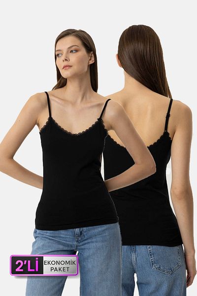 Pierre Cardin Economic Pack of 2 1205 Daisy Cotton Thin Strap Lace Athlete