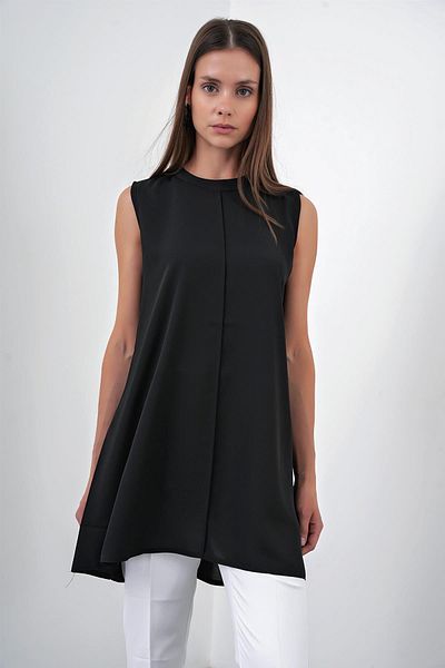 Zühre Black Crew Neck Sleeveless Underwear I-0007