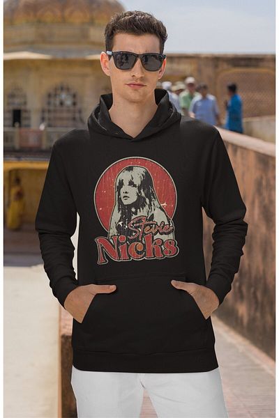 Fuddy Moda Hanorac cu glugă supradimensionat unisex cu imprimeu Stevie Nicks