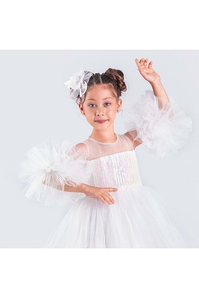 Mnk Baby&Kids Αξεσουάρ μανίκι και κλιπ μαλλιών White Pompom - M00666